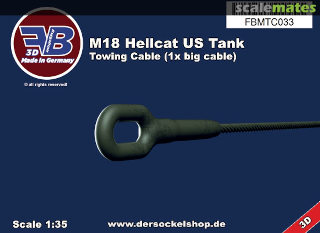 Boxart M18 Hellcat US Tank, Towing Cable FBMTC033 FB Modelling