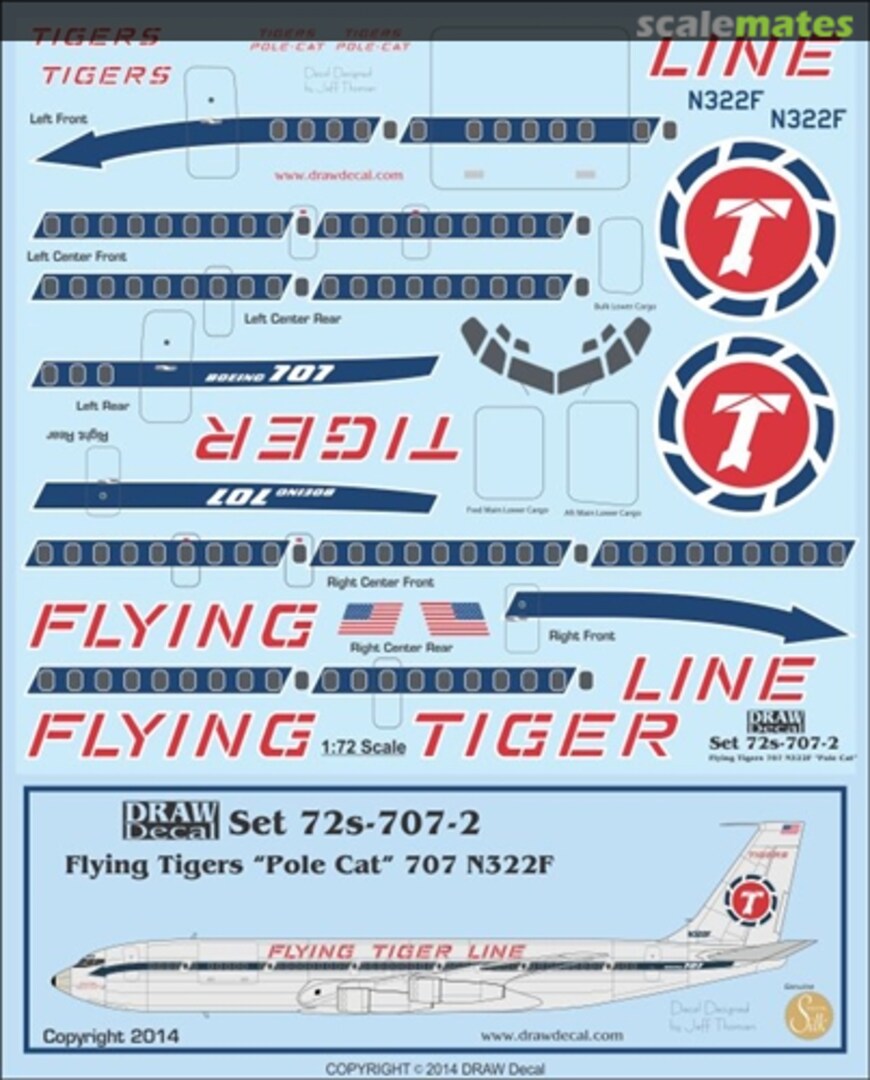 Boxart Boeing 707-349C 72-707-2 Draw Decal