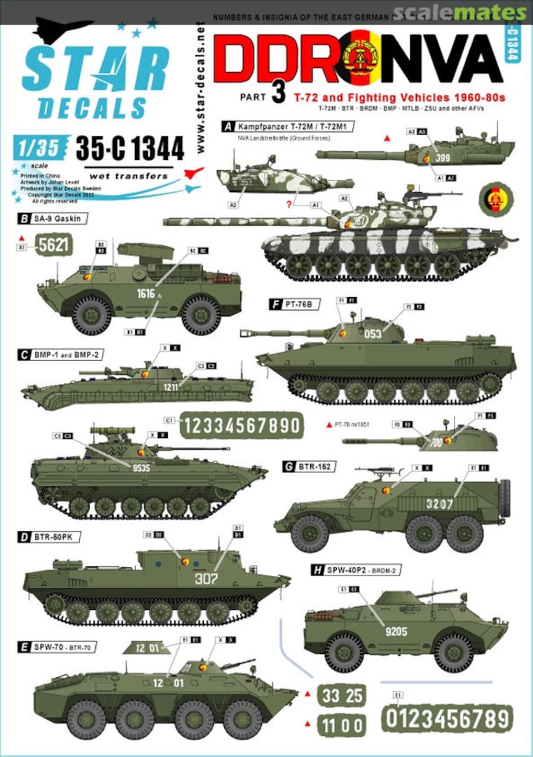 Boxart DDR - NVA # 3 35-C1344 Star Decals