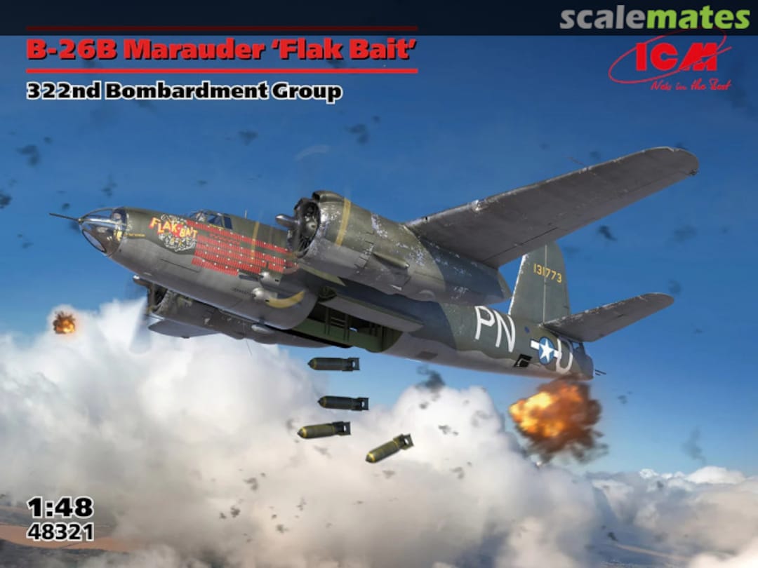 Boxart B-26B Marauder ‘Flak Bait’ 48321 ICM