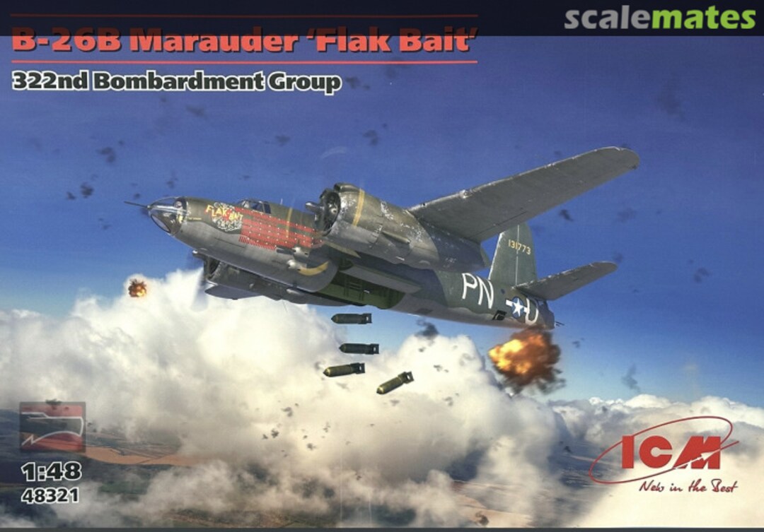 Boxart B-26B Marauder ‘Flak Bait’ 48321 ICM