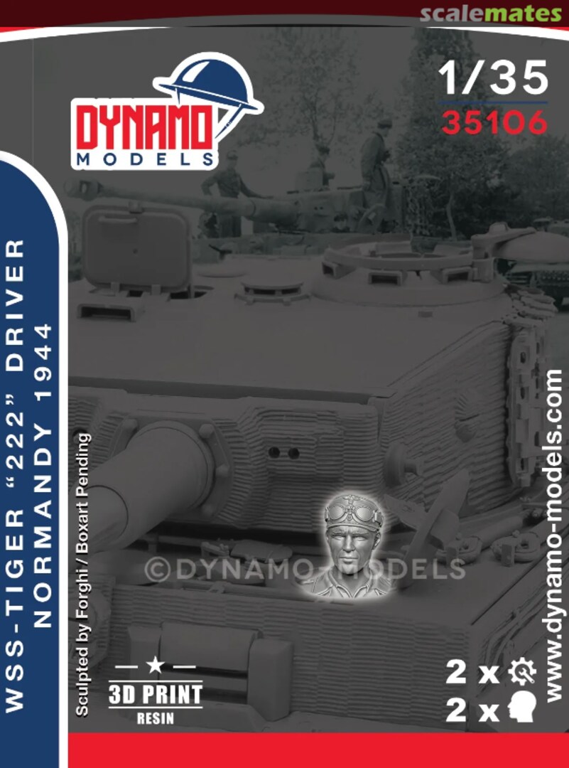 Boxart WSS – Tiger ‘’222‘’ Crew Driver Normandy 1944 35106 Dynamo Models