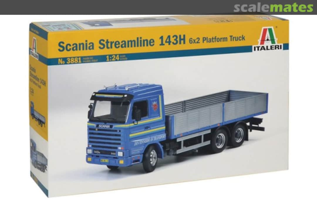 Boxart Scania Streamline 143H 6x2 Platform Truck 3881 Italeri