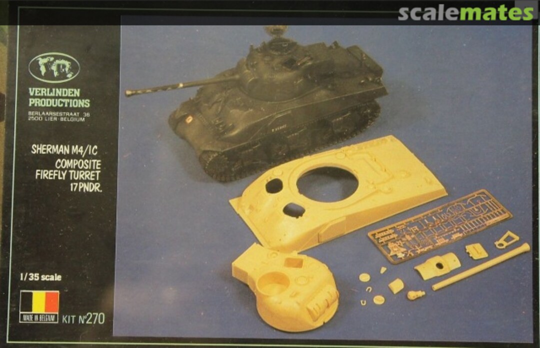 Boxart Sherman M4/IC composite firefly Turret 17pndr. 270 Verlinden Productions