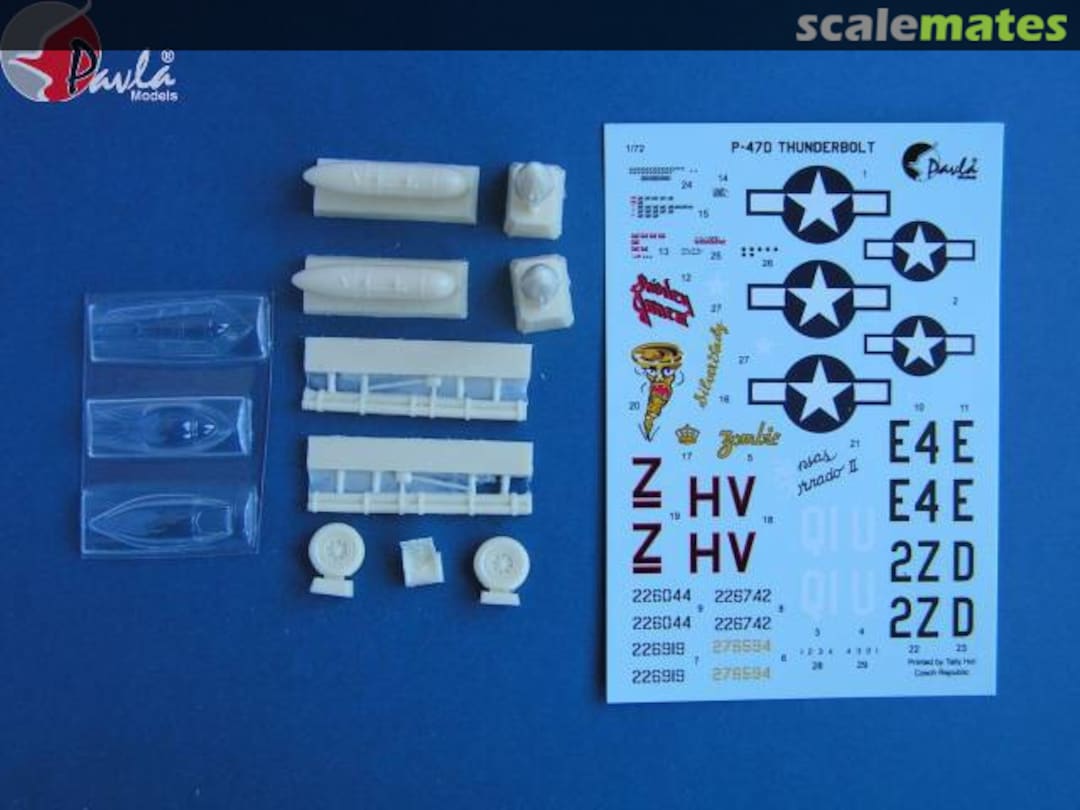 Boxart P-47D Thunderbolt Upgrade + vacu canopies + decal sheet U72-29 Pavla Models