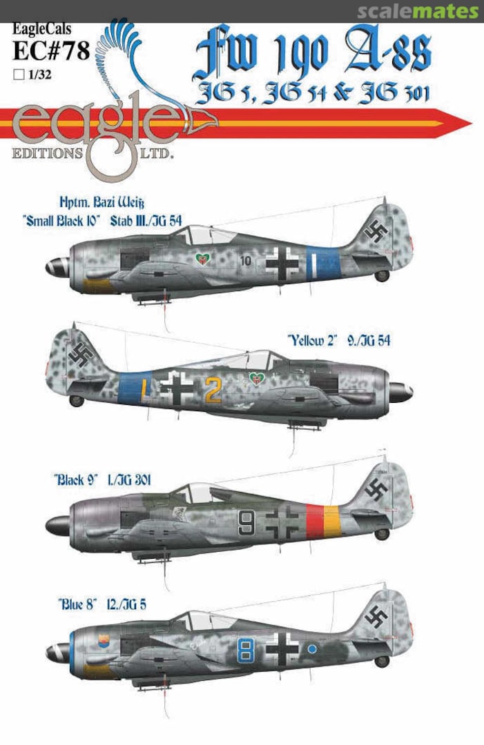 Boxart Fw 190 A-8s EagleCals EC32-78 Eagle Editions