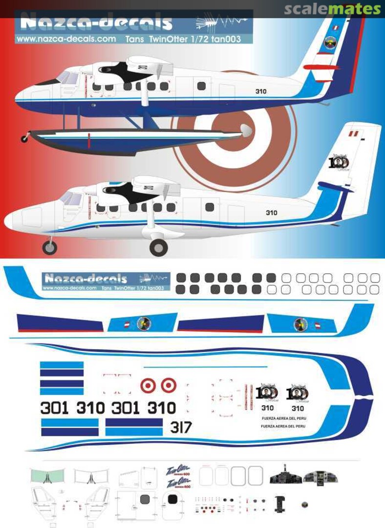 Boxart TANS DHC-6 Twin Otter TAN003 Nazca decals