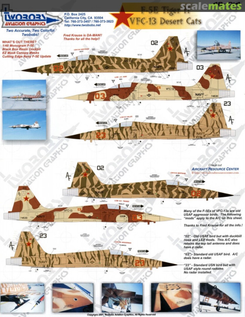 Boxart F-5E Tiger-II 48-014 TwoBobs Aviation Graphics