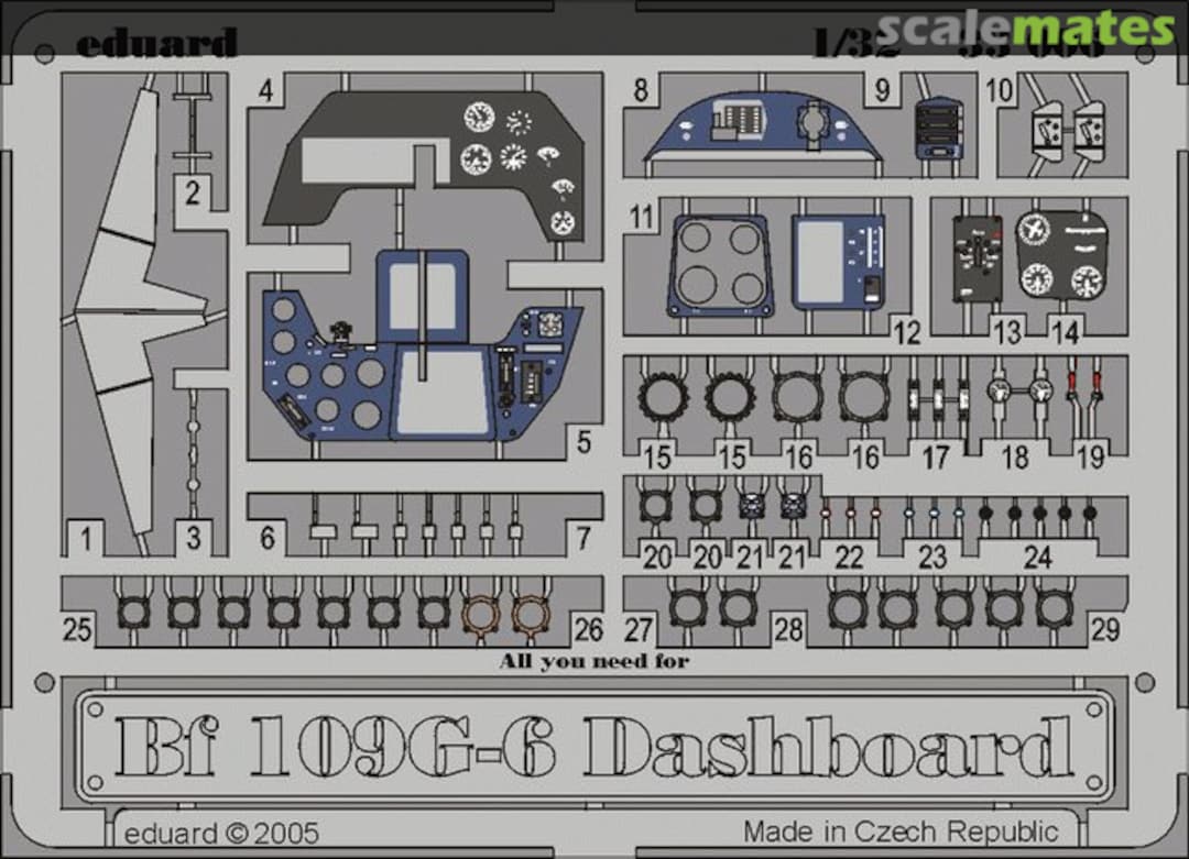 Boxart Bf 109 G-6 dashboard 33006 Eduard