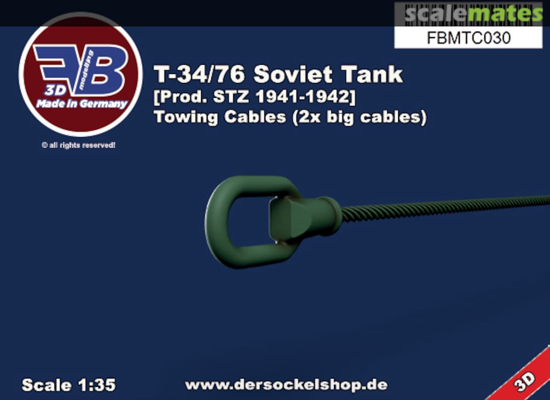 Boxart T-34-76 [Prod. STZ 1941 - 1942], Towing Cables FBMTC030 FB Modelling