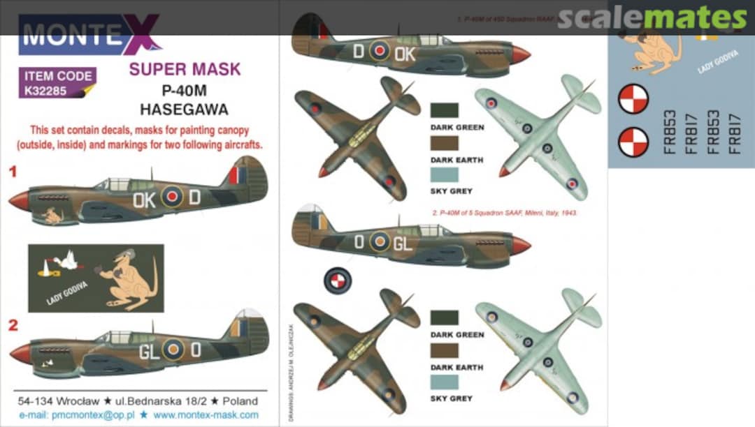 Boxart Curtiss P-40M Warhawk "RAAF & RSAF" K32285 Montex