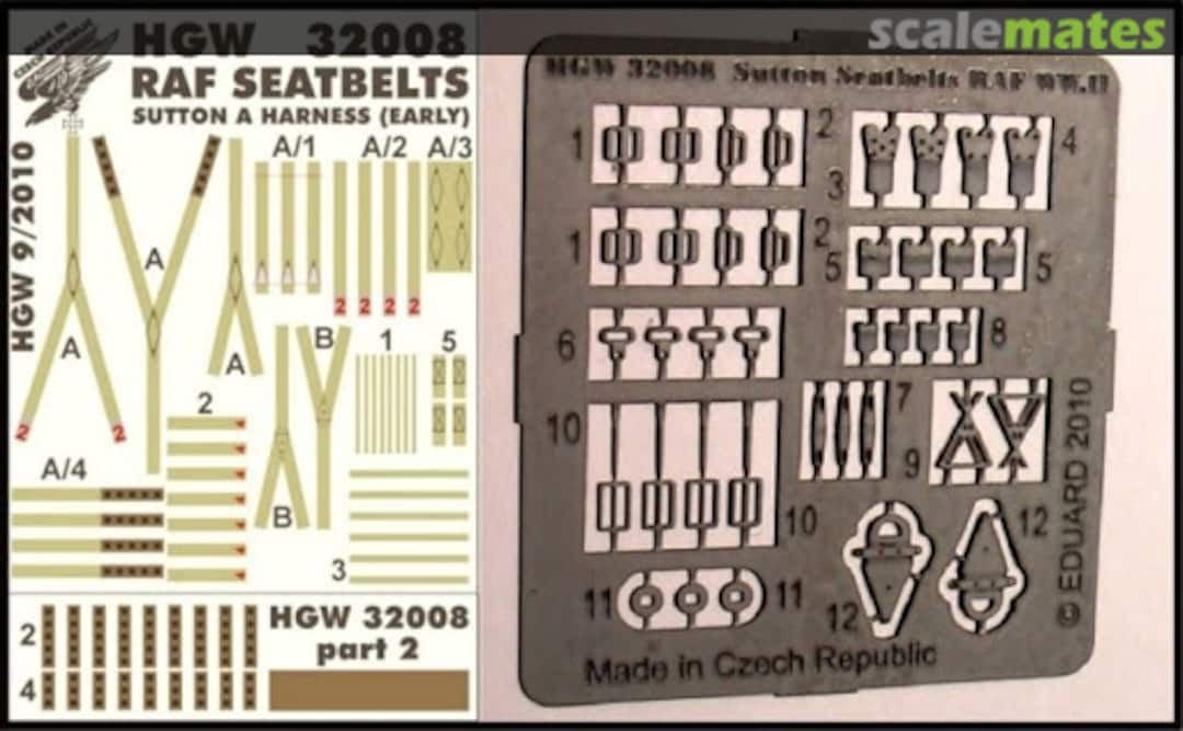 Boxart Seatbelts sutton a harness (RAF early) 132008 HGW Models