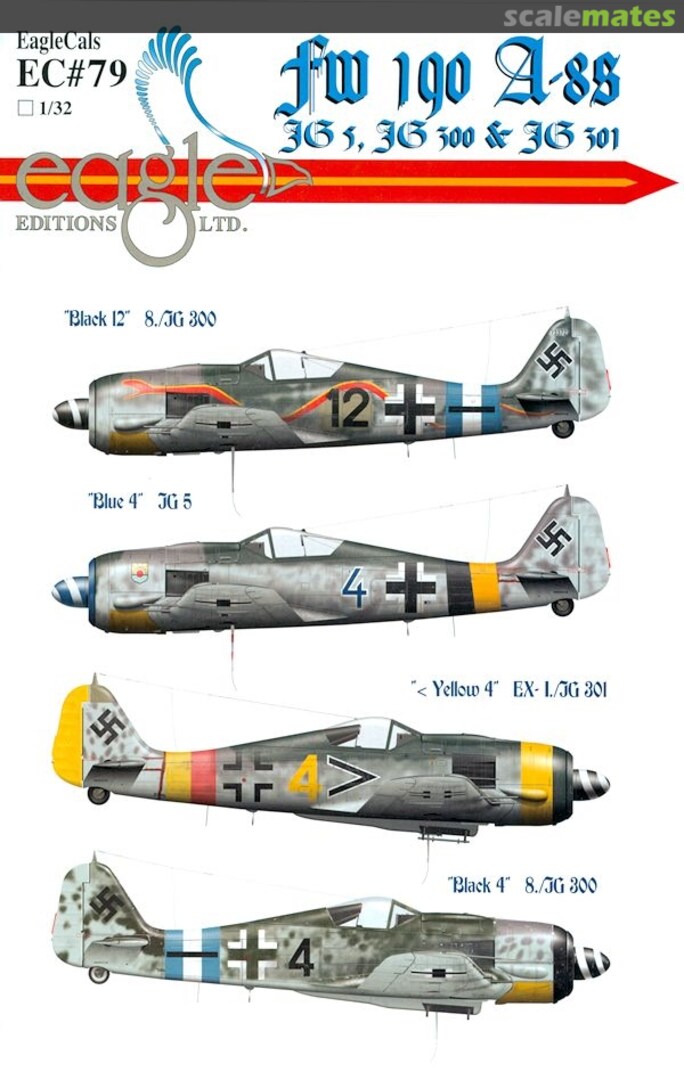 Boxart Fw 190 A-8s EagleCals EC32-79 Eagle Editions