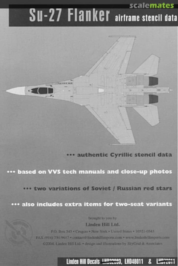 Boxart Su-27 Flanker LHD48011 Linden Hill Decals