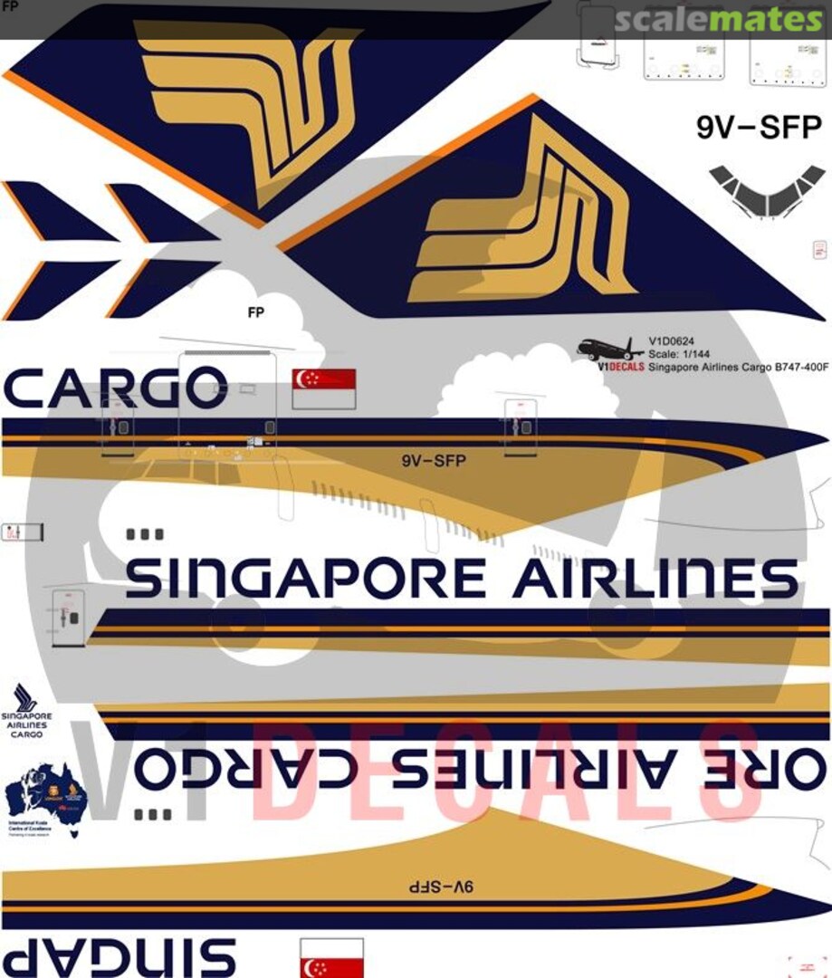 Boxart Singapore Airlines Cargo Boeing 747-400F V1D0624-200 V1 Decals