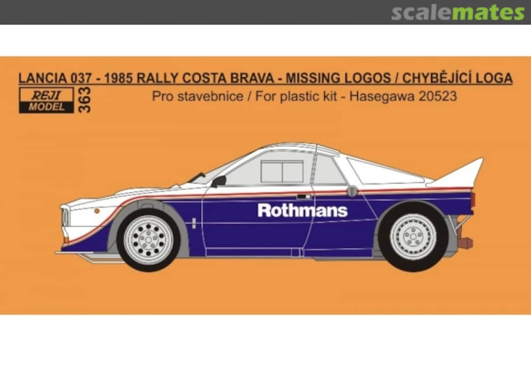 Boxart Lancia 037 Rally sponsored by Rothmans 363 REJI Model