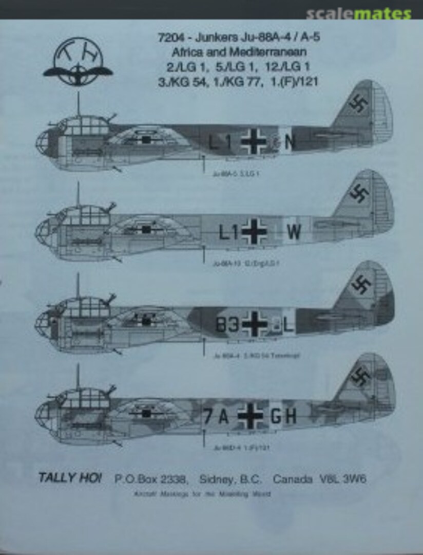 Boxart Ju 88A-4/A-5 7204 Tally Ho! (Canada)