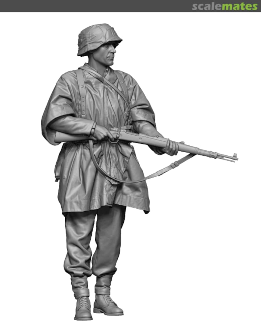 Boxart WW2 Waffen SS Soldier wearing Poncho 2 HS16133 H3 Models