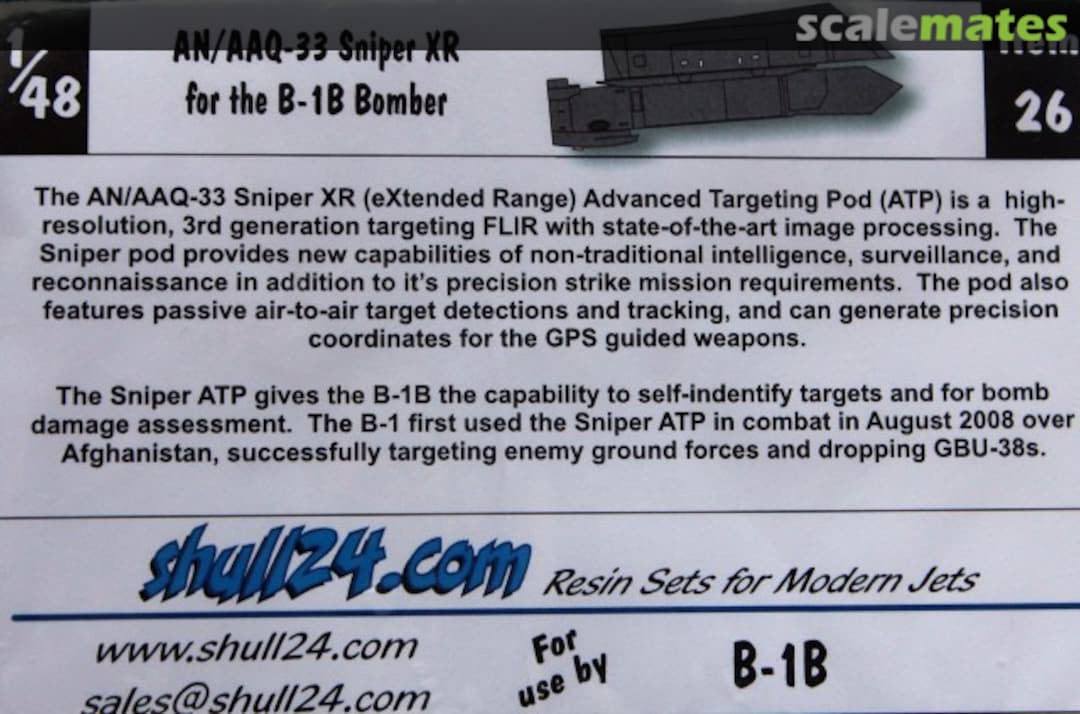 Boxart AN/AAQ-33 Sniper XR for the B-1B Bomber 26 Shull24