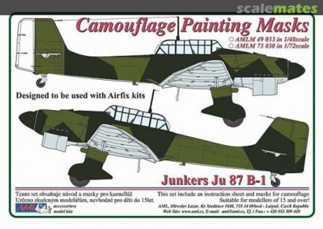 Boxart Junkers Ju 87 B-1 Camouflage Painting Mask AMLM 49 033 AML