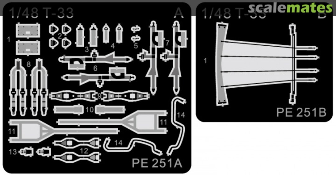 Contents T-33A Shooting Star - Detail Set PE251 Pit-Road