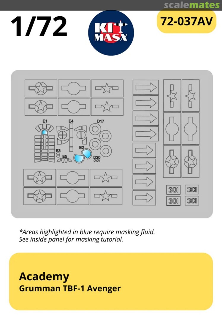 Boxart Grumman TBF-1 Avenger 72-037AV Kit Masx