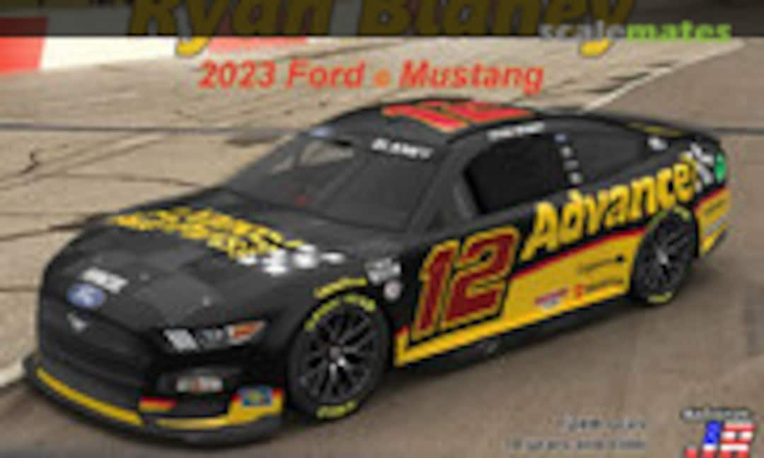 1:24 Ryan Blaney 2023 Ford Mustang Advance Auto (Salvinos JR Models PF2023RBA)