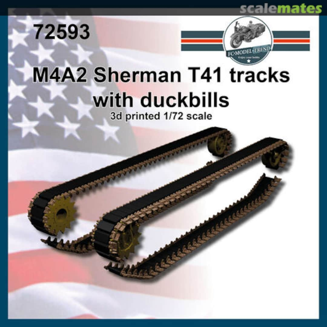 Boxart M4A2 Sherman T41 tracks with duckbills (1:72) 72593 FC Model Trend