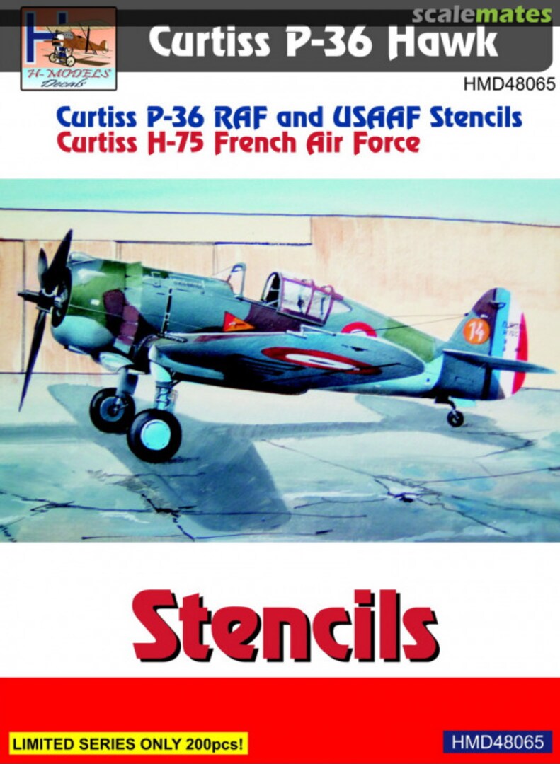 Boxart Curtiss P-36 Stencils HMD48065 H-Models Decals