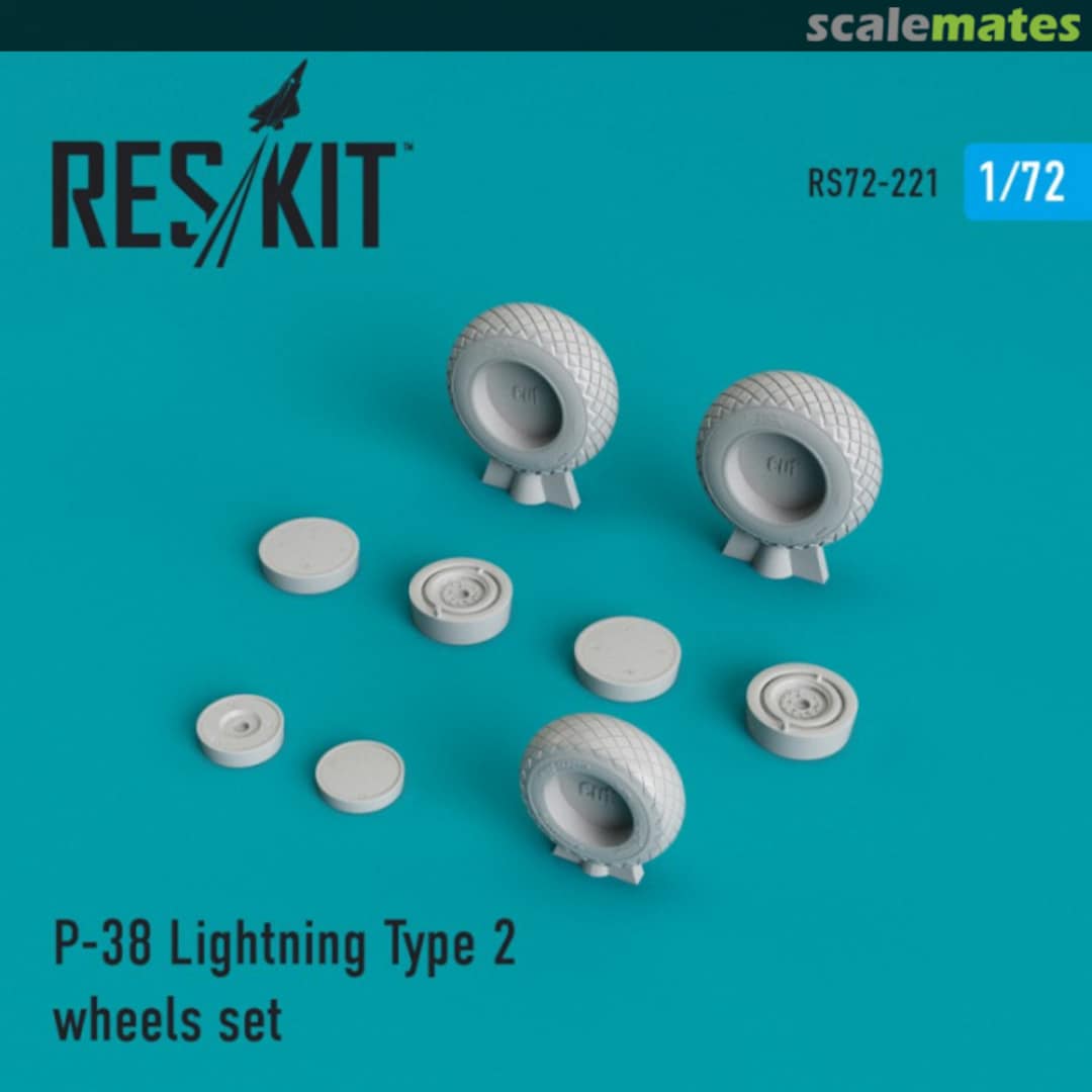 Boxart P-38 Lightning Type 2 wheels set RS72-0221 ResKit