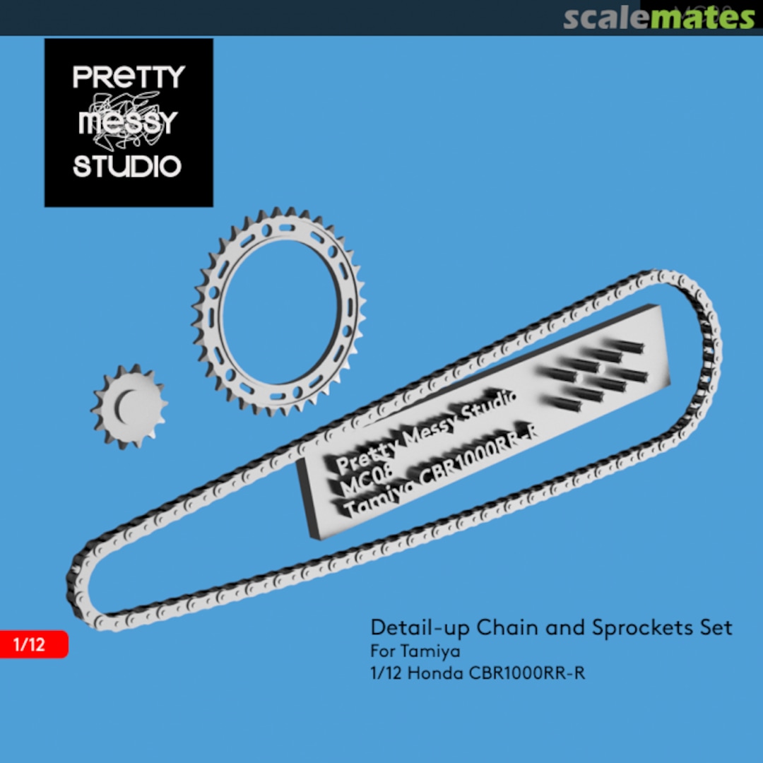 Boxart Chain and Sprockets set for Tamiya Honda CBR1000RR-R MC08 Pretty Messy Studio