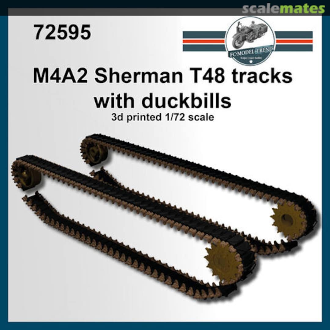 Boxart M4A2 Sherman T48 tracks with duckbills  (1:72) 72595 FC Model Trend