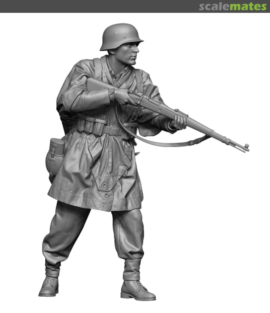 Boxart WW2 Waffen SS Soldier wearing Poncho 3 HS16134 H3 Models