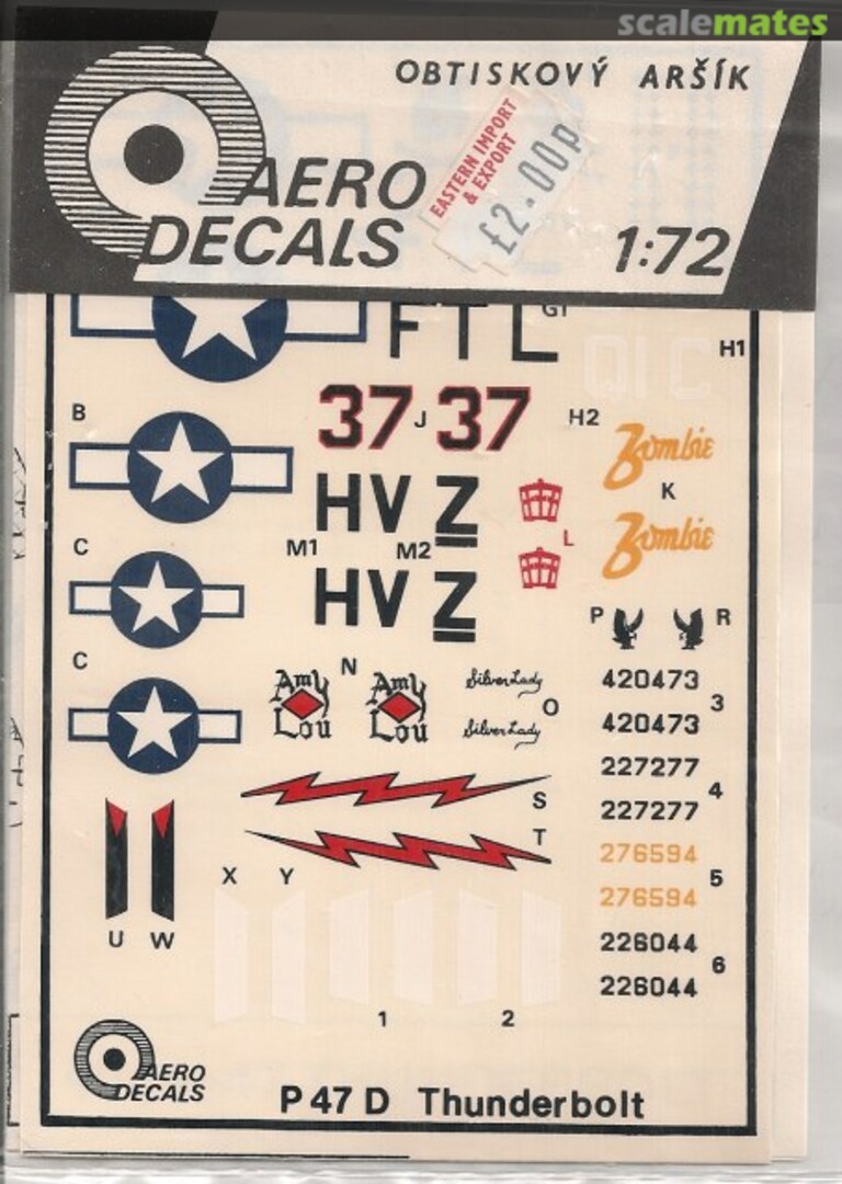 Boxart P-47D Thunderbolt 40 Aero Decals