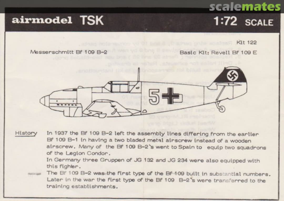 Boxart Messerschmitt Bf 109 B-2 122 Airmodel