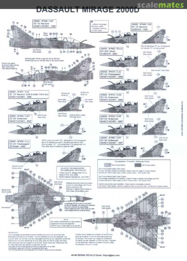 Boxart Dassault Mirage 2000D AdlA BD 48-48 Berna Decals