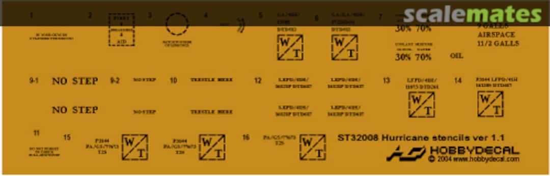 Boxart Hurricane Stencils Ver 1.0 ST32008V1 HobbyDecal
