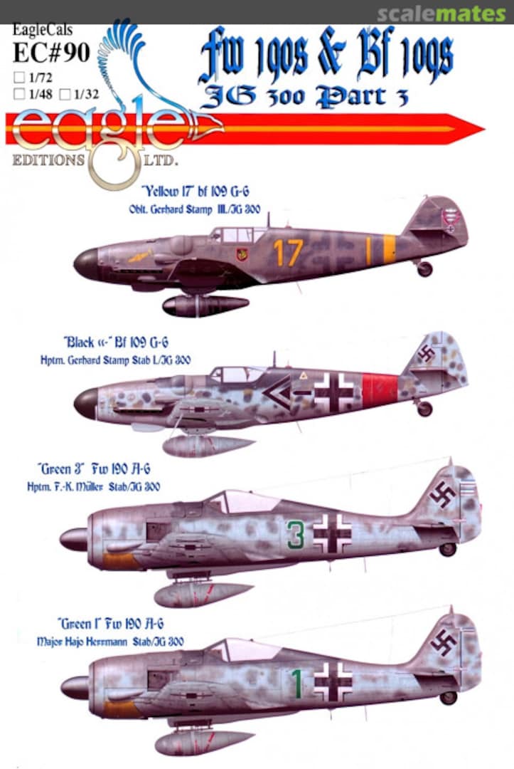 Boxart Fw 190s & Bf 109s EagleCals EC32-90 Eagle Editions