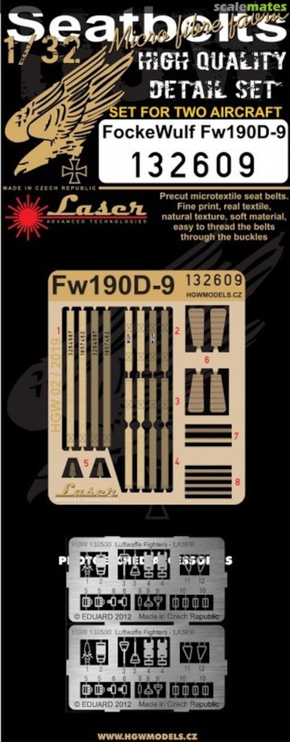 Boxart Focke Wulf Fw190D-9 - Seatbelts - 132609 HGW Models