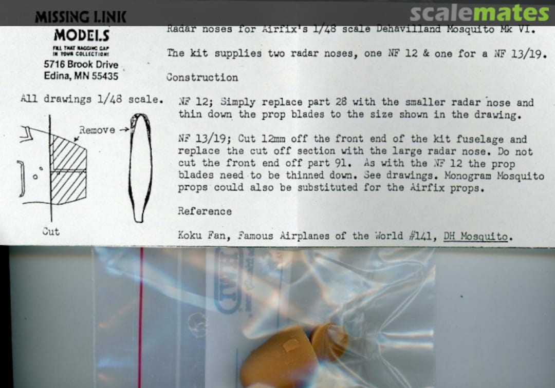 Boxart De Havilland Mosquito NF.12 & NF.13/19 ML0rr Missing Link Models