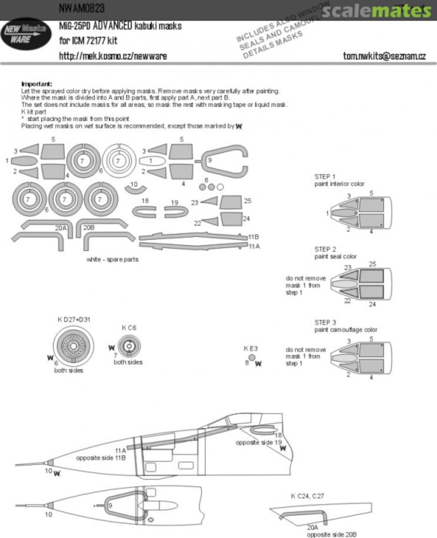 Boxart MiG-25PD ADVANCED kabuki masks NWAM0823 New Ware