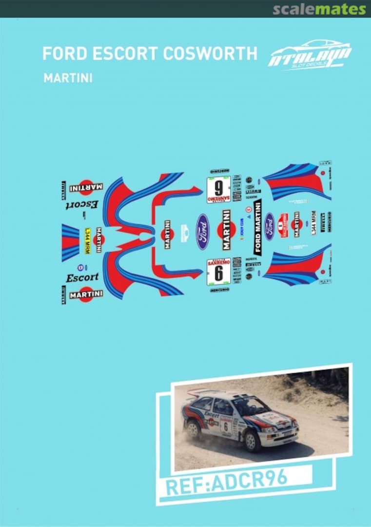 Boxart Ford Escort RS Cosworth [L344 MRM] "MARTINI" ADCR96 Atalaya Slot Decals