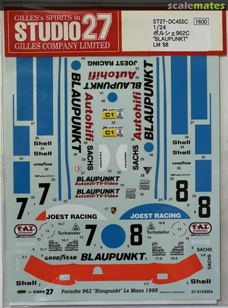 Boxart Porsche 962 Blaupunkt Le Mans 1988 ST27-455C Studio27