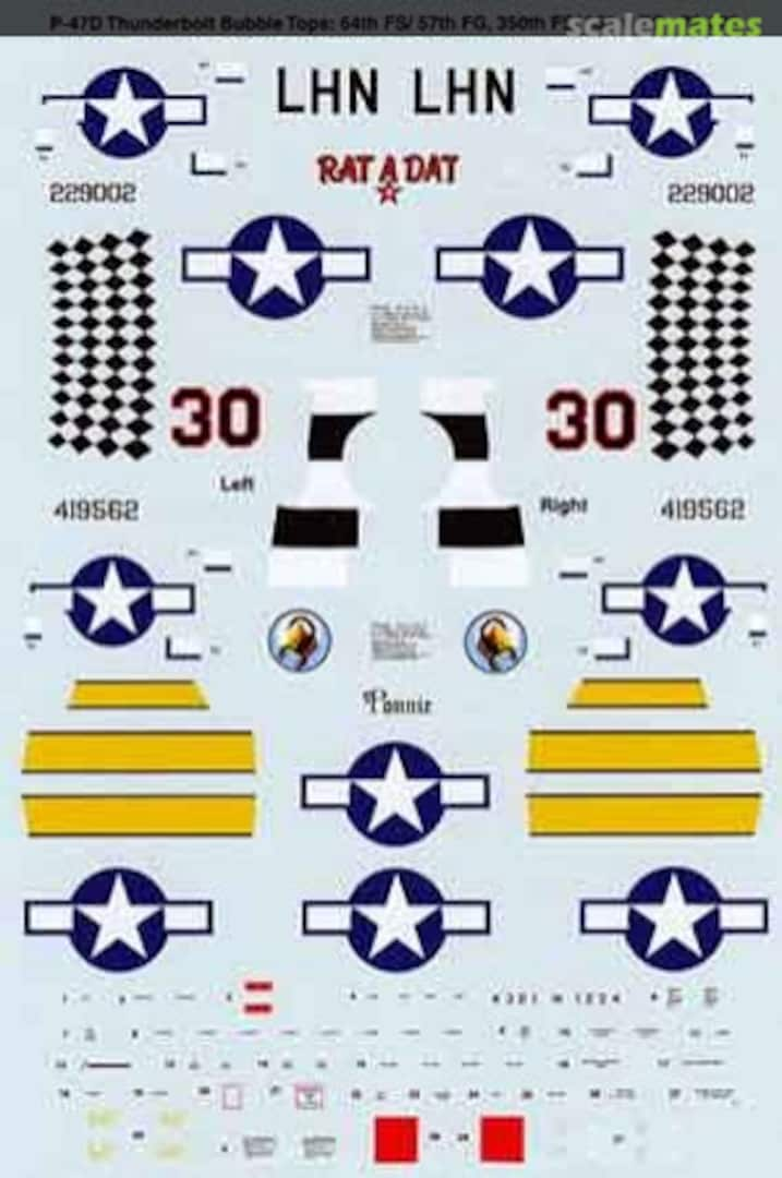 Boxart P-47D Thunderbolt Bubble Tops: 64th FS/ 57th FG, 350th FS/ 72-878 Microscale