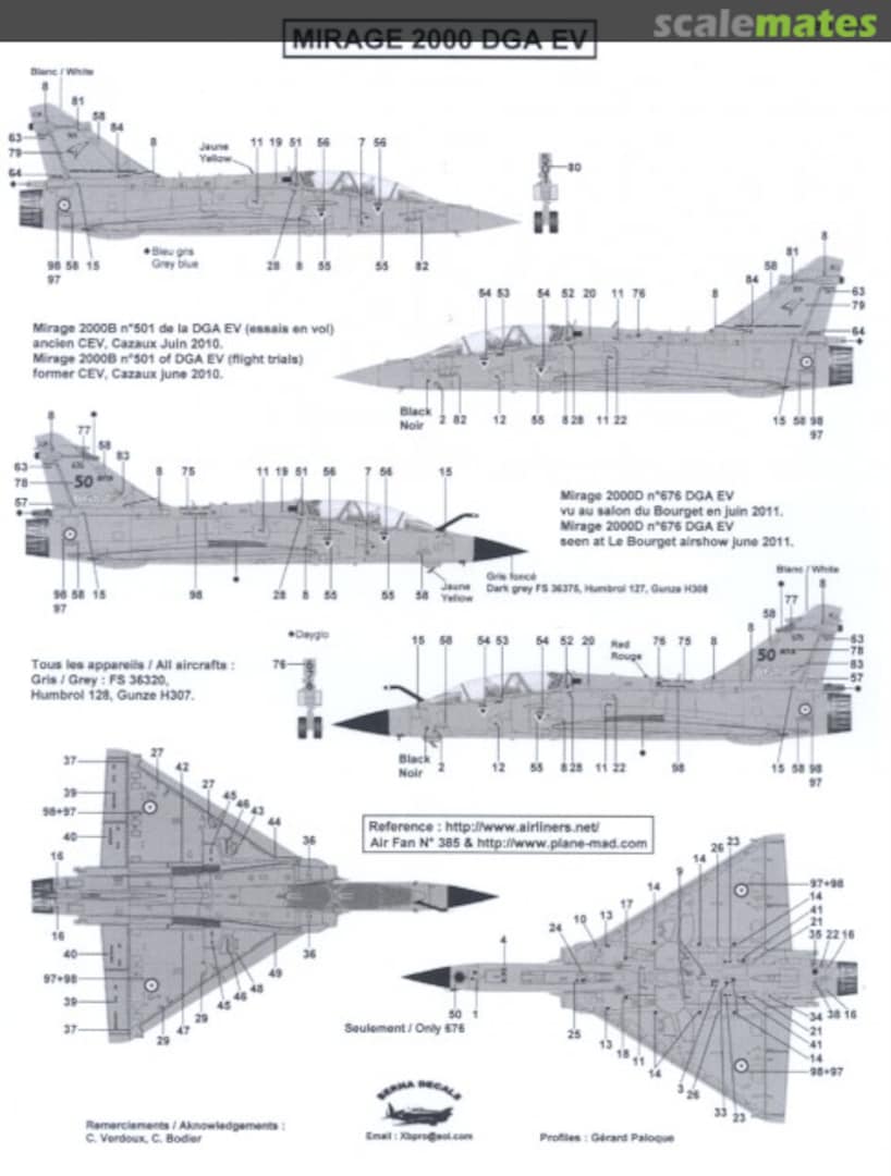 Boxart Dassault Mirage 2000B/D AdlA BD 48-77 Berna Decals