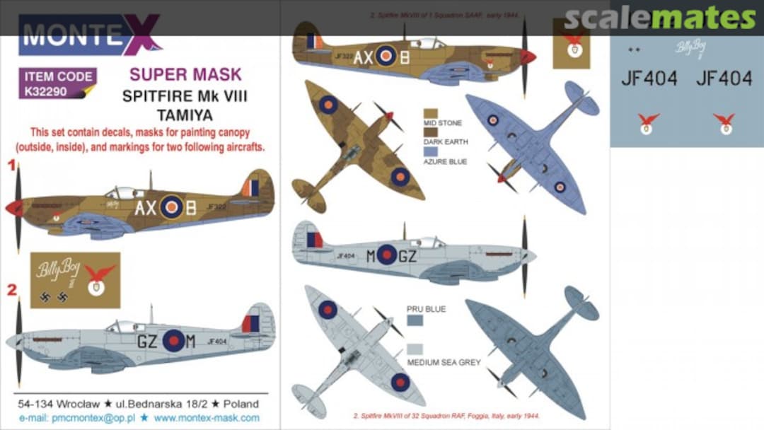 Boxart Spitfire Mk VIII K32290 Montex