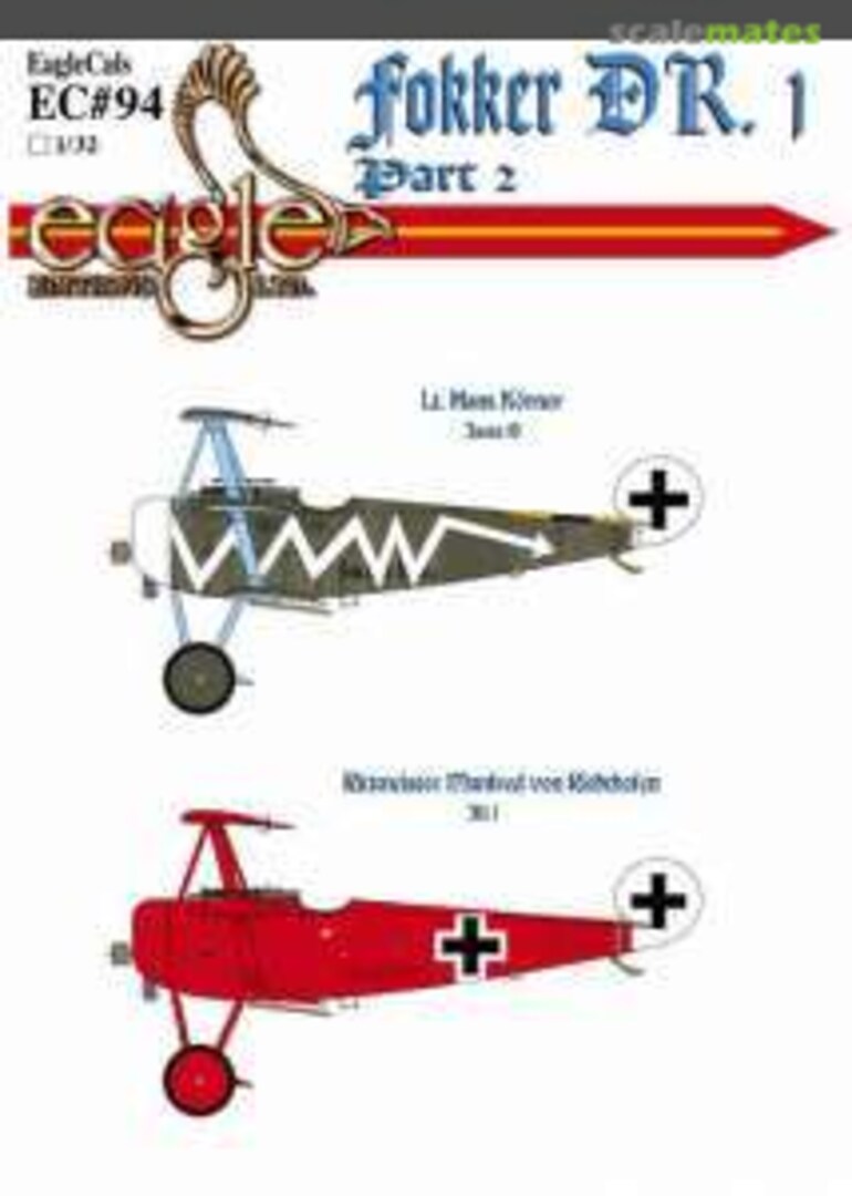 Boxart Fokker Dr.1 Part 2 EagleCals EC32-94 Eagle Editions