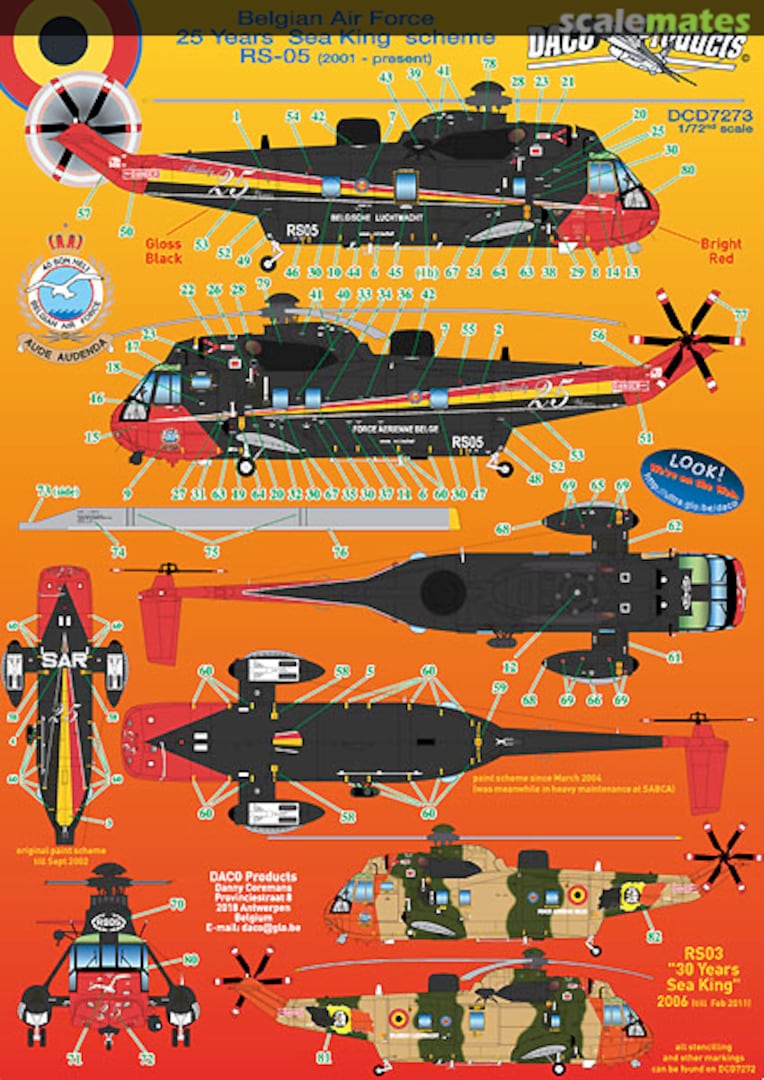 Boxart Belgian Air Force - 25 Years Sea King - RS-05 DCD4873 Daco Products