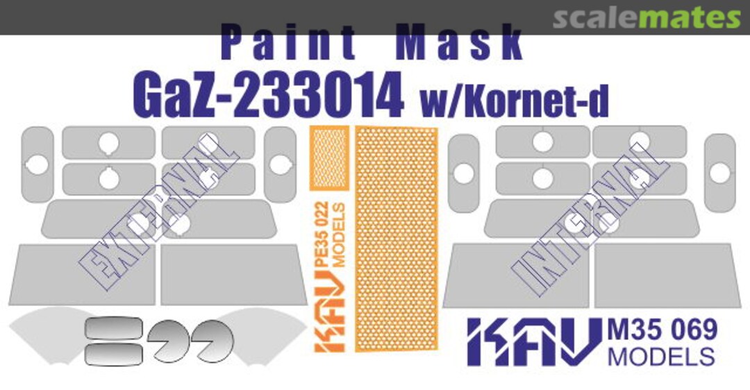 Boxart Paint mask & PE for GAZ-233014 w/Kornet-D (Zvezda) KAV M35 069 KAV models