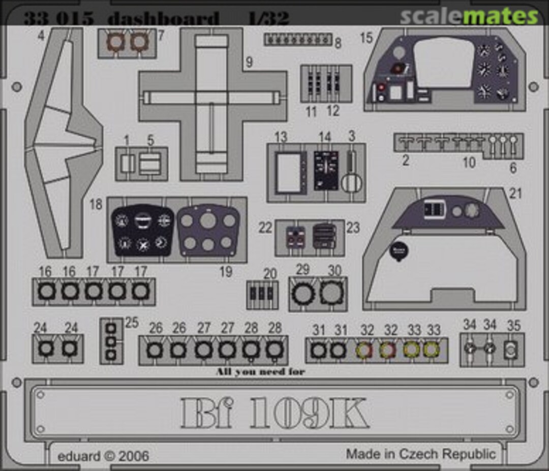 Boxart Bf 109 K dashboard 33015 Eduard